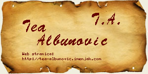 Tea Albunović vizit kartica